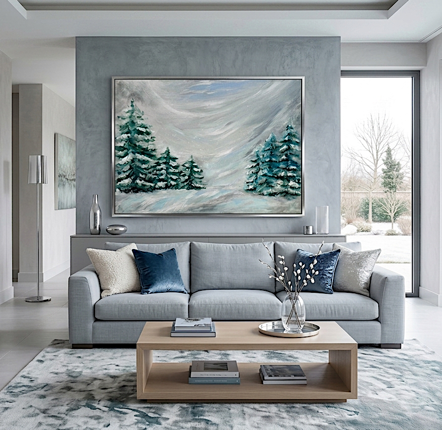 'Winter Calm' Original Acrylic Painting 55x75 cm